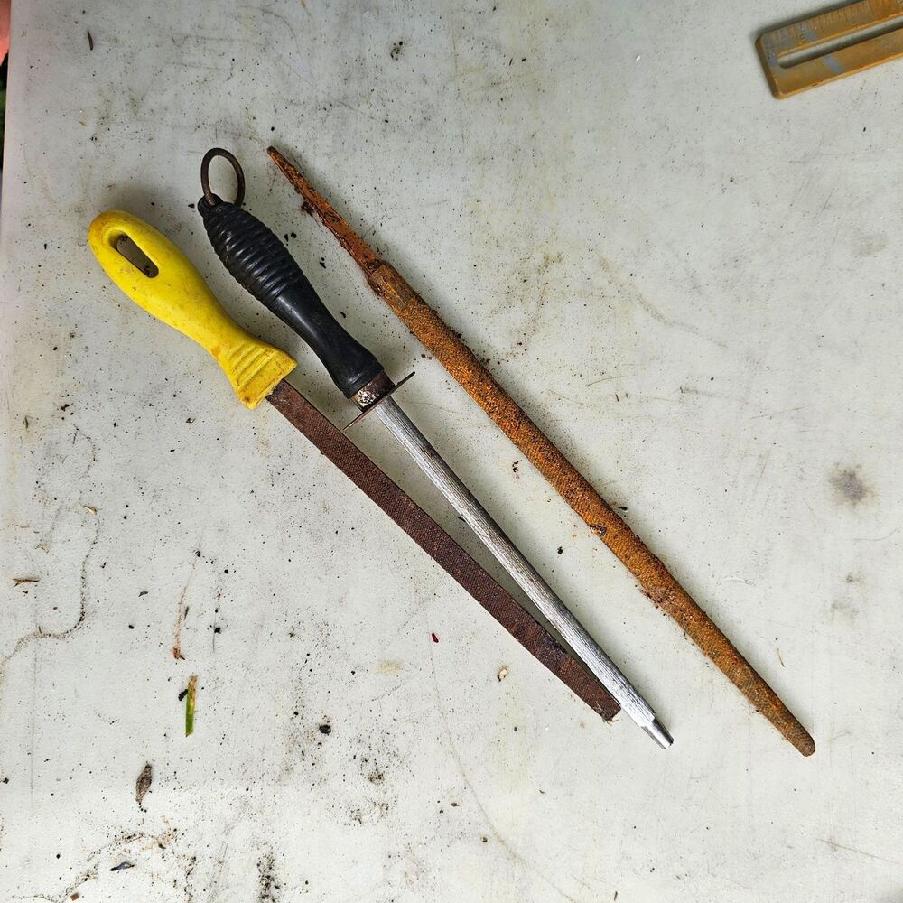 Lot of 3 Metal Hand Files Rasps Rasp-Cut Rough, Yellow & Black Handles